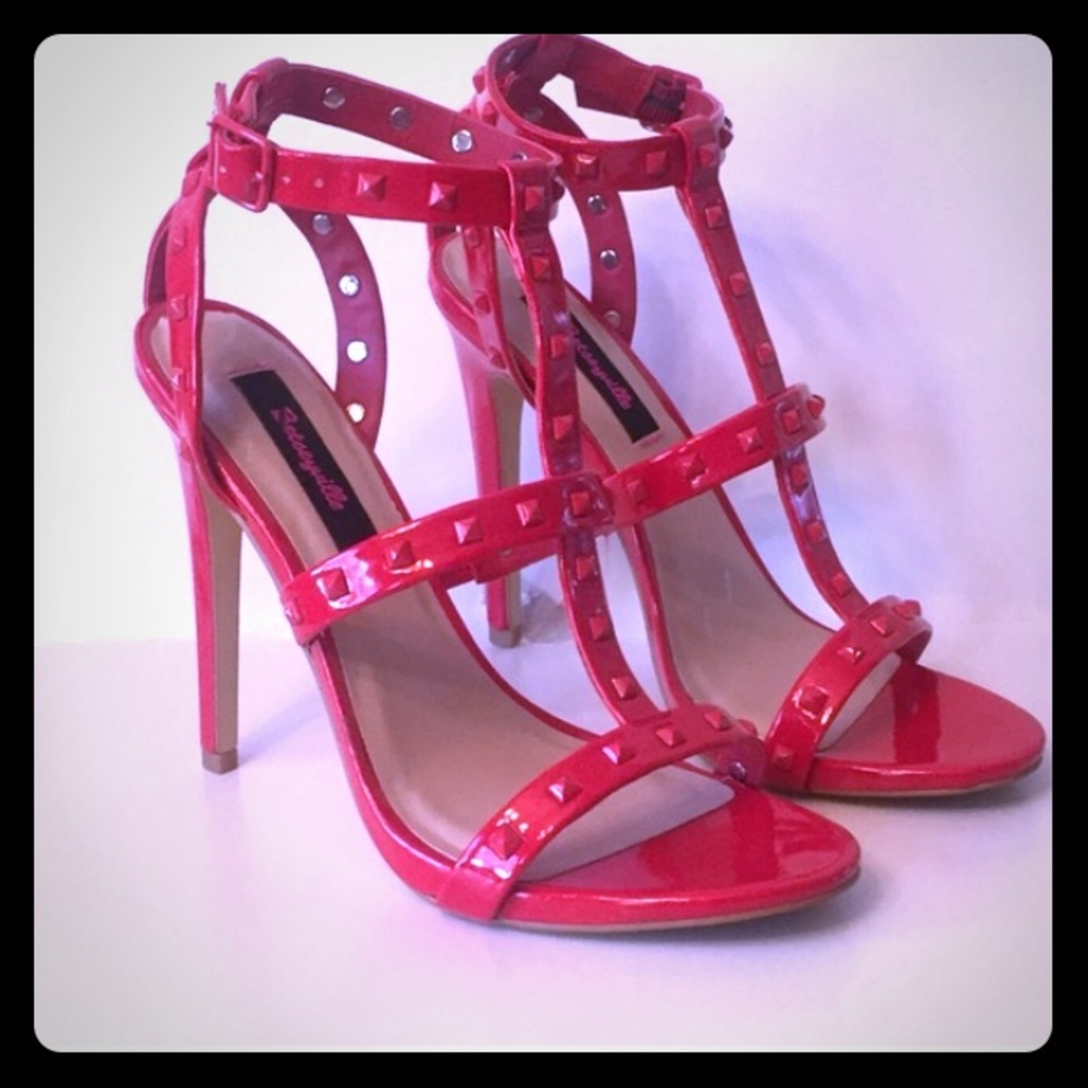 Red studded heels